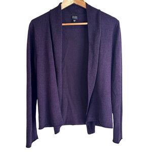 Eileen Fisher Silk Blend Purple Open Cardigan Sweater Size Small